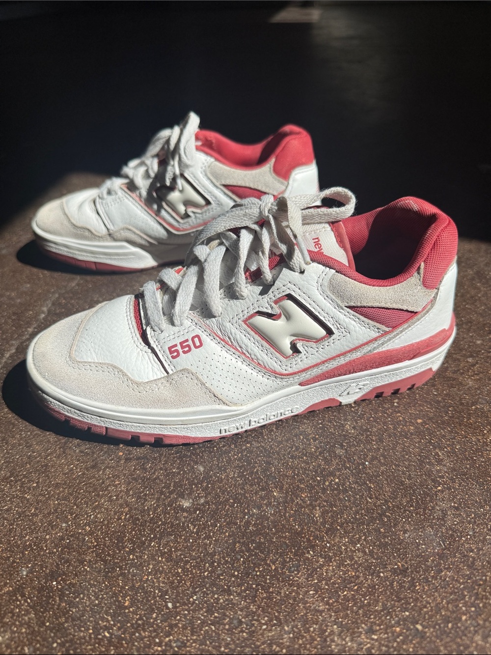 New Balance 550 White and Pink Women's Low-Top Sneakers